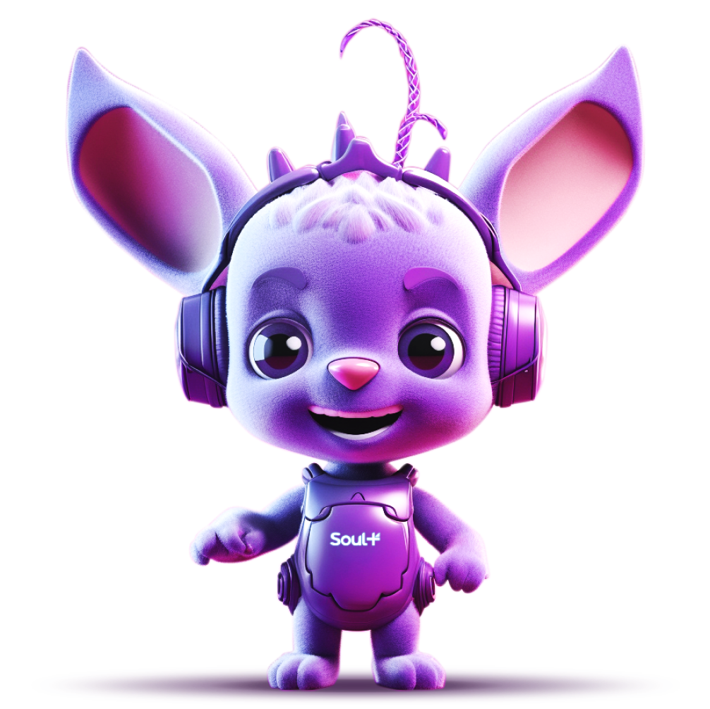 Personagem Soul Agent IA com headset